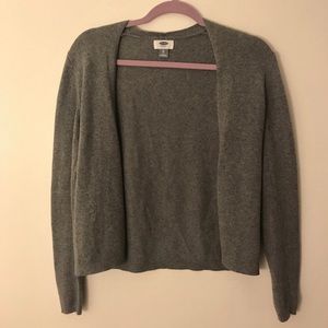 Grey Open Front Cardigan